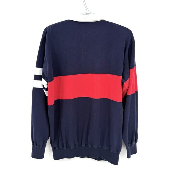 LACOSTE Izod Vintage Multicolour Rugby Long Sleeve Polo Shirt Men’s Size Large - Picture 2 of 8